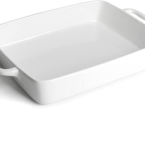Baking Pan Rectangular, Oven Dish Baking Tray, Heavy Duty Ceramic Pans for Cake, Lasagna, Banquet and Daily Use, 3.6 Quart High Capacity