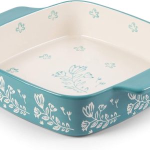 Baking Dish Ceramic Brownie Pan 9x9 Baking Pan Casserole Dish Lasagna Pan Square Rose Dish Pan Bakeware Sets